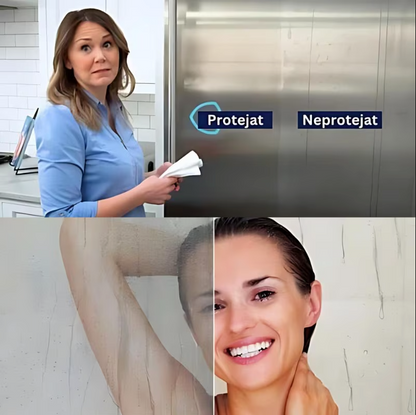 Pachetul Hărnicia Sticlei – Solutie Protecție Hidrofobă + Soluție Curățare Pete de Săpun & Calcar + 2 Lavete Gratis