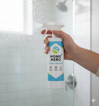 Pachetul Hărnicia Sticlei – Solutie Protecție Hidrofobă + Soluție Curățare Pete de Săpun & Calcar + 2 Lavete Gratis