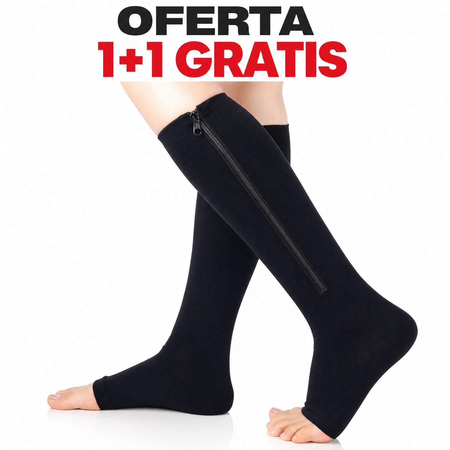 1 Set+1 Set Gratis Ciorapi Compresivi cu Fermoar 🩺 Reduce Umflarea🦵 + Circulatie mai buna 🫀