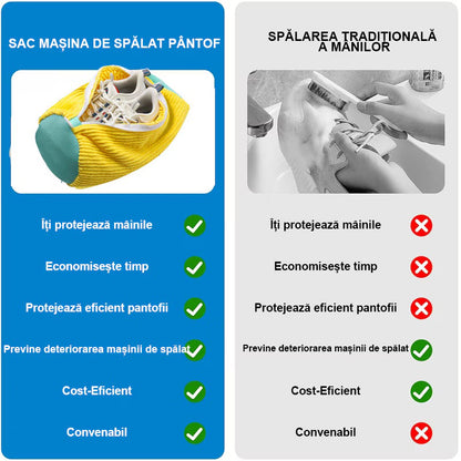 Oferta 1+1 🎁 Saci Premium de Spălat Încălțăminte Protecție & Curățare Sigură  🧼